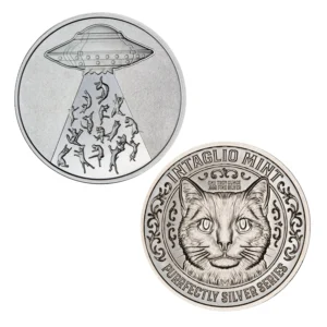 PURRFECTLY SILVER SERIES - CAT ABDUCTION - 1 TROY OUNCE - 39MM