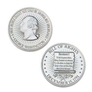 Washington Bust / Bill of Rights 2A - 1 ozt. 39mm .999 Silver Art Medal