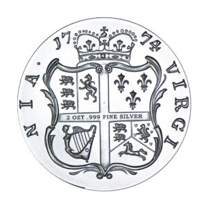 Colonial Tribute Series - The Virginia Shilling - 2 ozt. 50mm .999 Fine Silver Art Medal