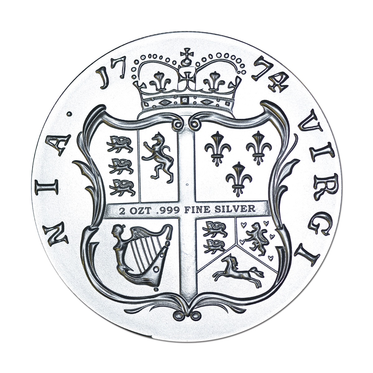 Colonial Tribute Series - The Virginia Shilling - 2 ozt. 50mm .999 Fine Silver Art Medal