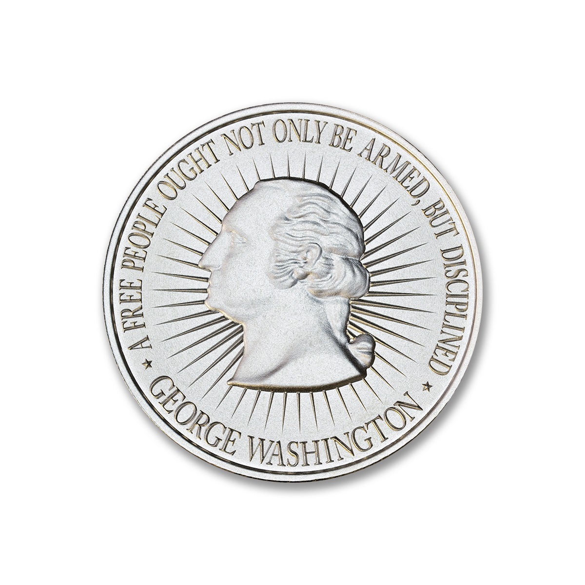 Washington Bust / Bill of Rights 2A - 1 ozt. 39mm .999 Silver Art Medal