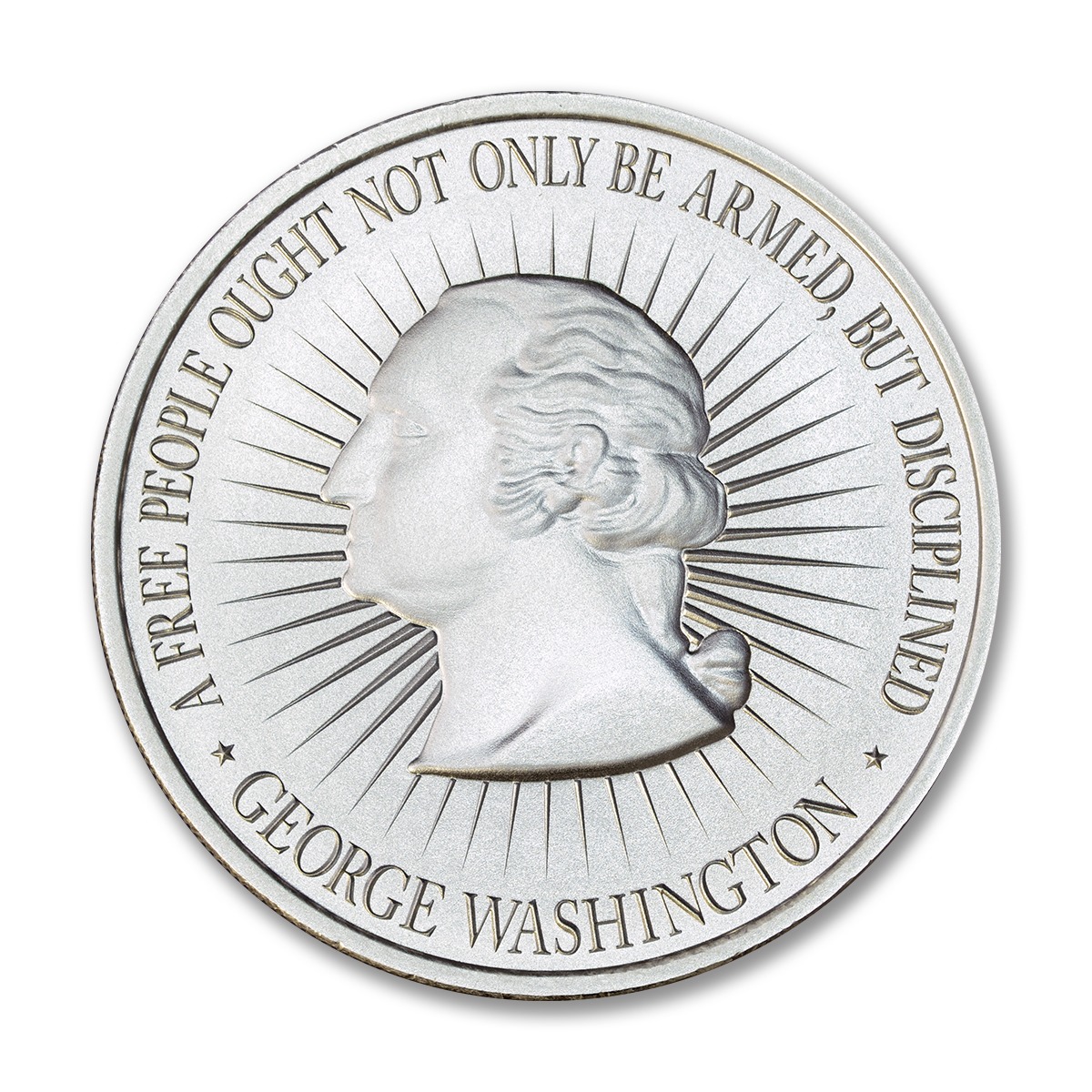 Washington Bust / Bill of Rights 2A - 2 ozt. 50mm .999 Silver Art Medal