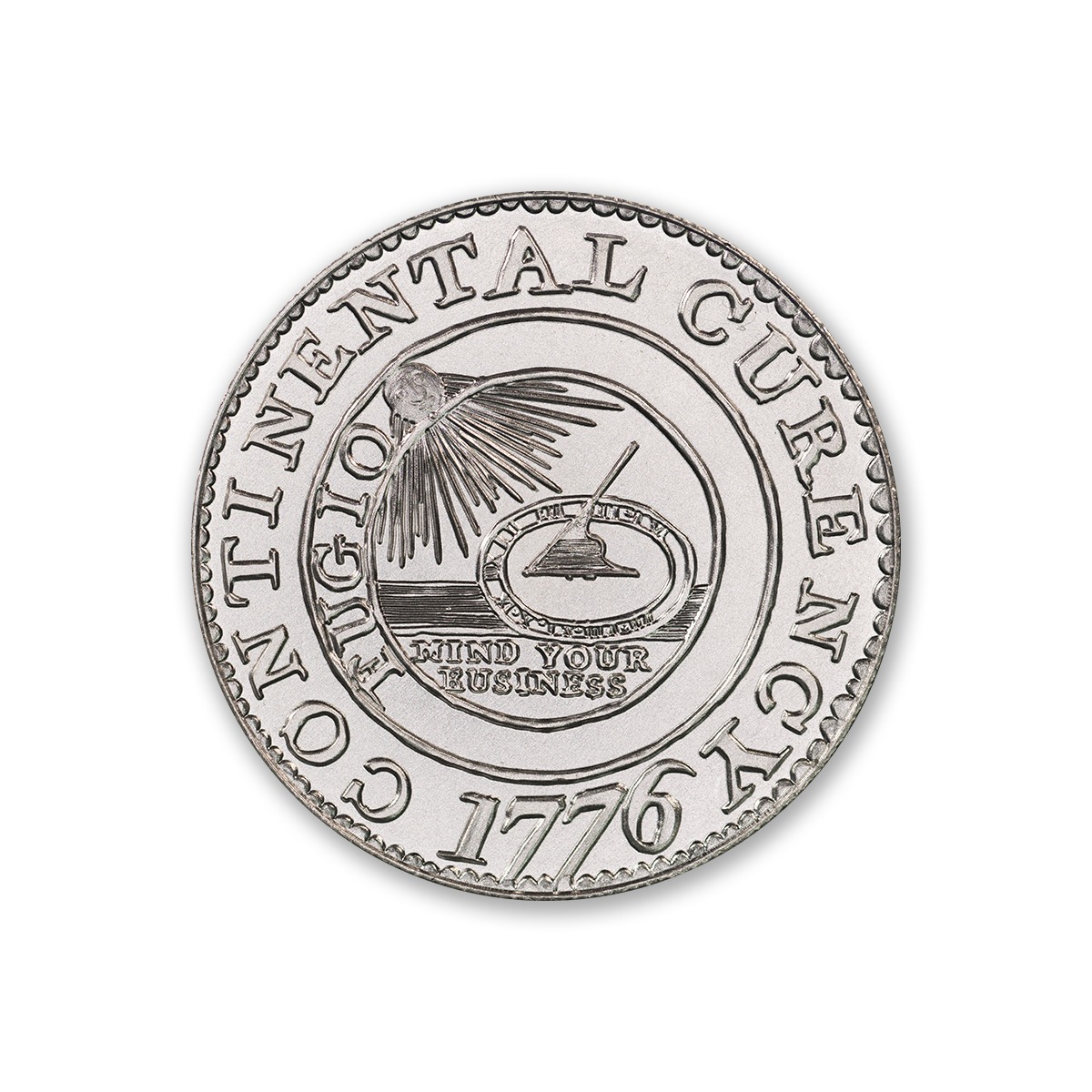 Colonial Tribute Series - The Continental Dollar – 2ozt. 39mm .999 Fine Silver Art Medal (6mm Thick)