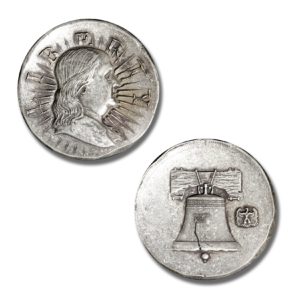 American Ancients Series - Franklin Liberty - 3 ozt. 39mm .999 Fine Silver Art Medal - Outré High Relief (PATINA FINISH) - Limited Mintage: 500