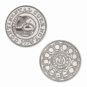Colonial Tribute Series - The Continental Dollar – 2ozt. 39mm .999 Fine Silver Art Medal (6mm Thick)