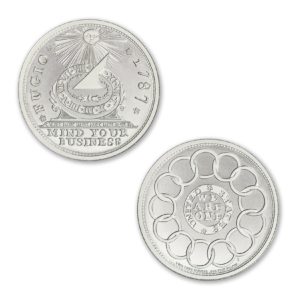 Colonial Tribute Series - The Fugio Cent - 2 ozt. 39mm .999 Fine Silver Art Medal (6mm Thick)