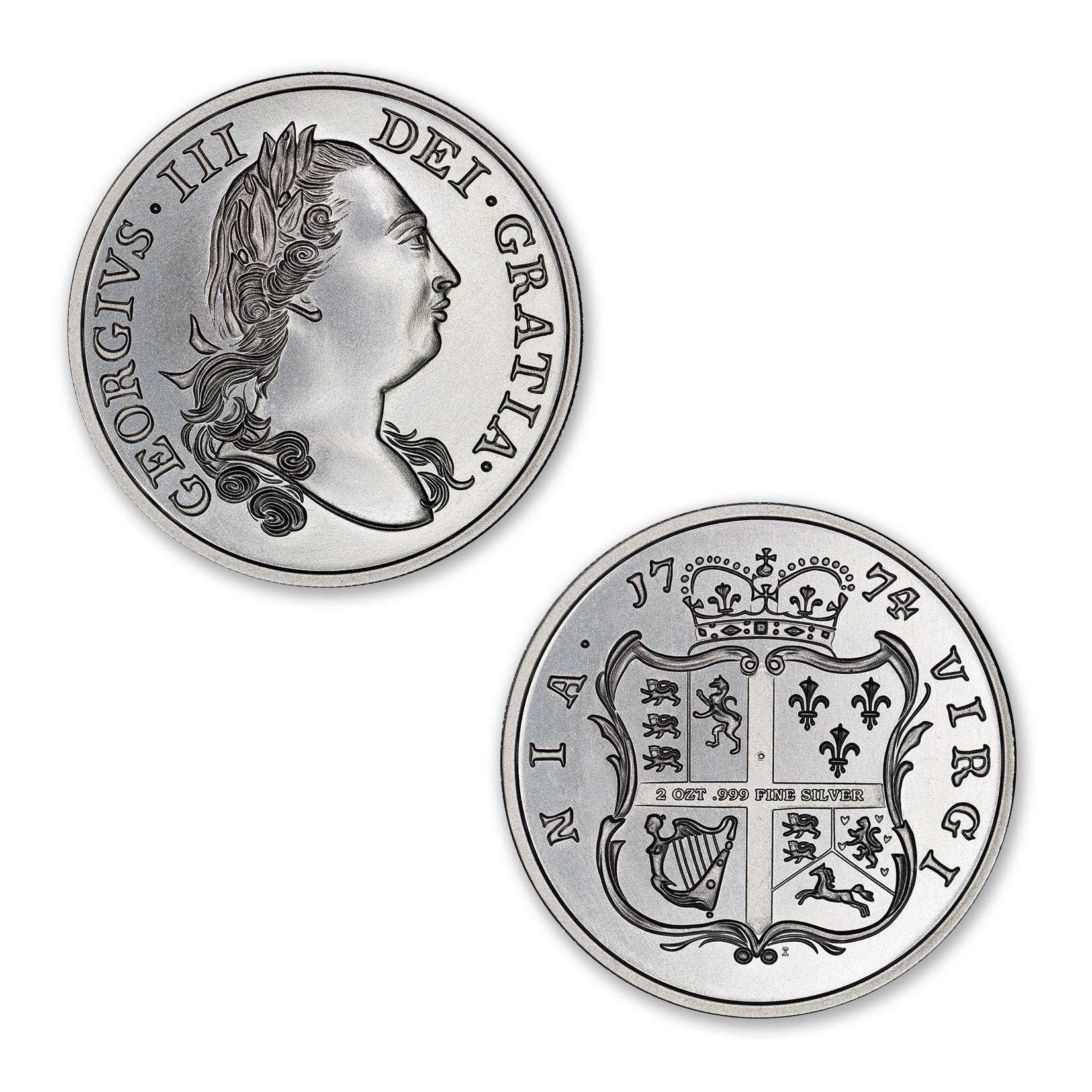 Colonial Tribute Series - The Virginia Shilling - 2 ozt. 39mm .999 Fine Silver Art Medal (6mm Thick)