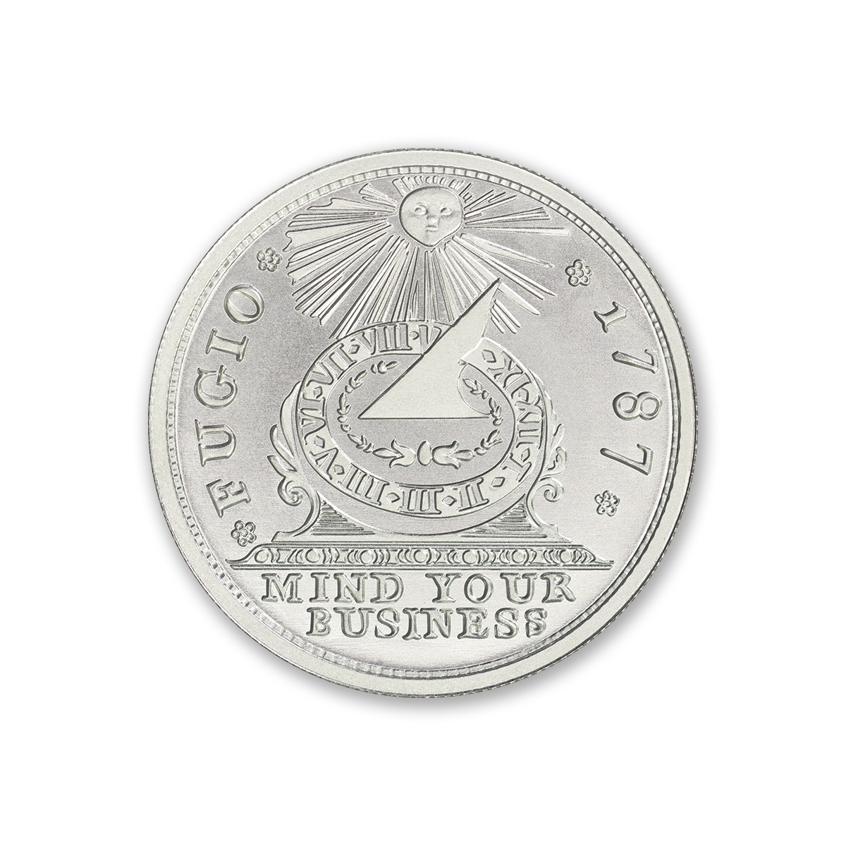 Colonial Tribute Series - The Fugio Cent - 2 ozt. 39mm .999 Fine Silver Art Medal (6mm Thick)