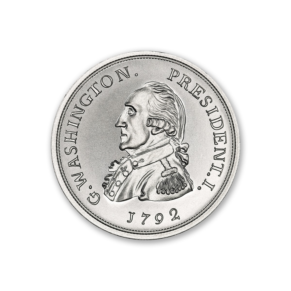 Colonial Tribute Series - Getz Washington - 2 ozt. 39mm .999 Fine Silver Art Medal (6mm Thick)