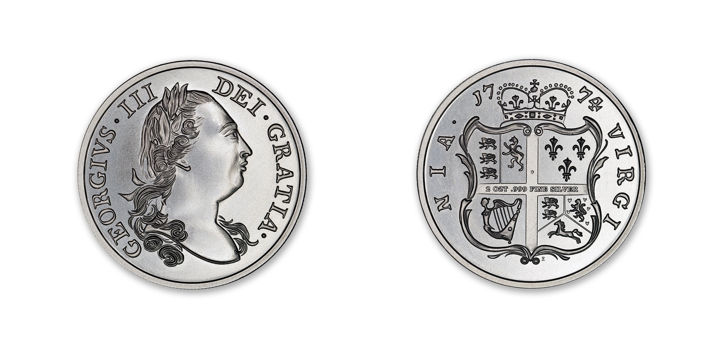 Colonial Tribute Series - The Virginia Shilling - 2 ozt. 39mm .999 Fine Silver Art Medal (6mm Thick)