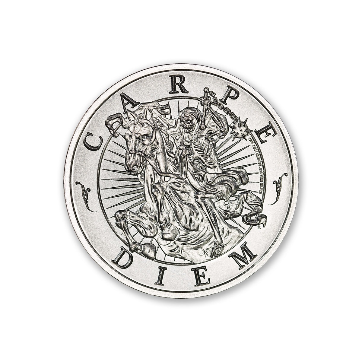 Latin Allure Series - "Memento Mori" Art Medal - 2ozt. 39mm .999 Fine Silver Art Medal (6mm Thick)