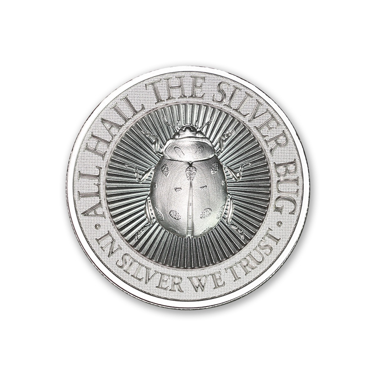 The Silver Bug - 2nd in Series - Coccinella Magnifica (Lady Bug) - 2ozt. 39mm .999 Fine Silver Art Medal (6mm Thick)