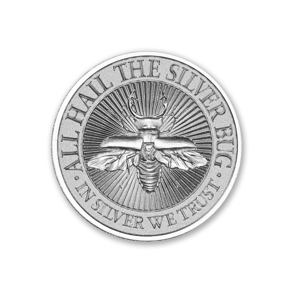 The Silver Bug - 5th in Series - Lucanidae (Stag Beetle) - 2 ozt. 39mm .999 Fine Silver Art Medal (6mm Thick)