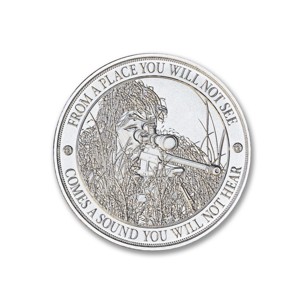THE SNIPER - 1ozt. .999 Fine Silver Art Medal