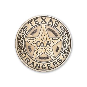 The Texas Ranger “Wagon-Wheel” Badge Tribute - 2 ozt 39mm .999 Fine Silver Art Medal with ANTIQUE FINISH (6mm Thick)