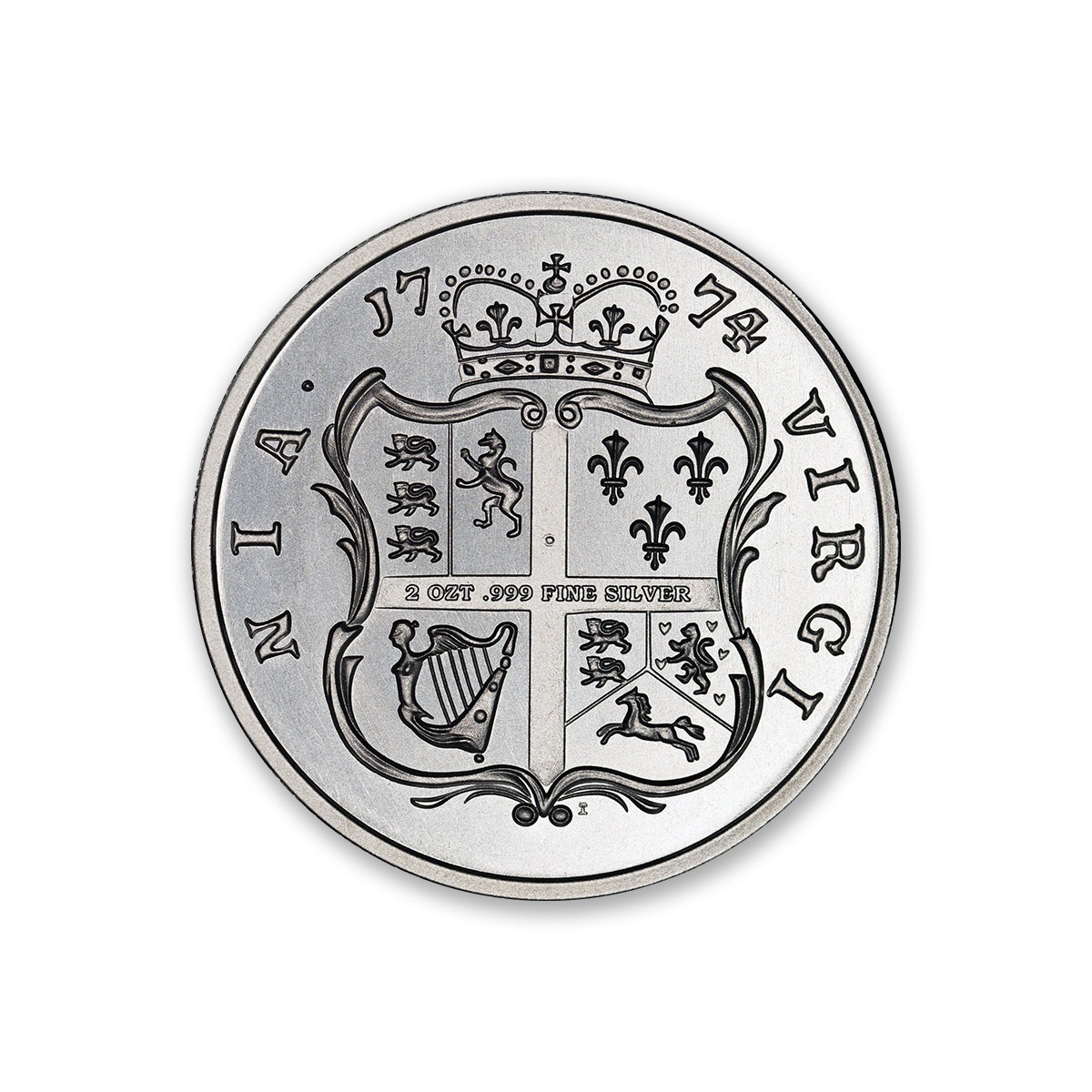 Colonial Tribute Series - The Virginia Shilling - 2 ozt. 39mm .999 Fine Silver Art Medal (6mm Thick)