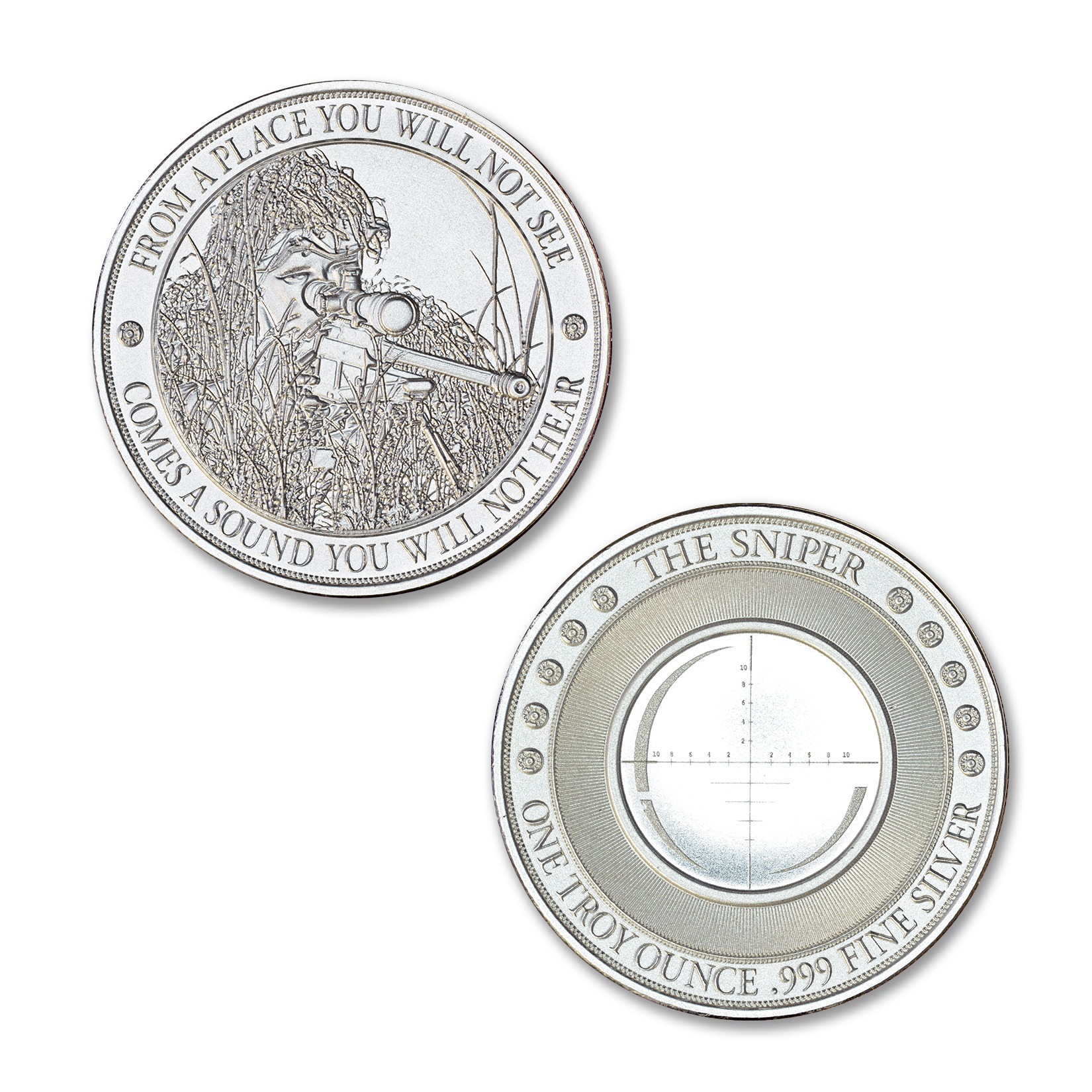 THE SNIPER - 1ozt. .999 Fine Silver Art Medal