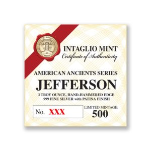 JEFFERSON - 3 TROY OUNCE - 42MM (ONLY 500 MINTED!)