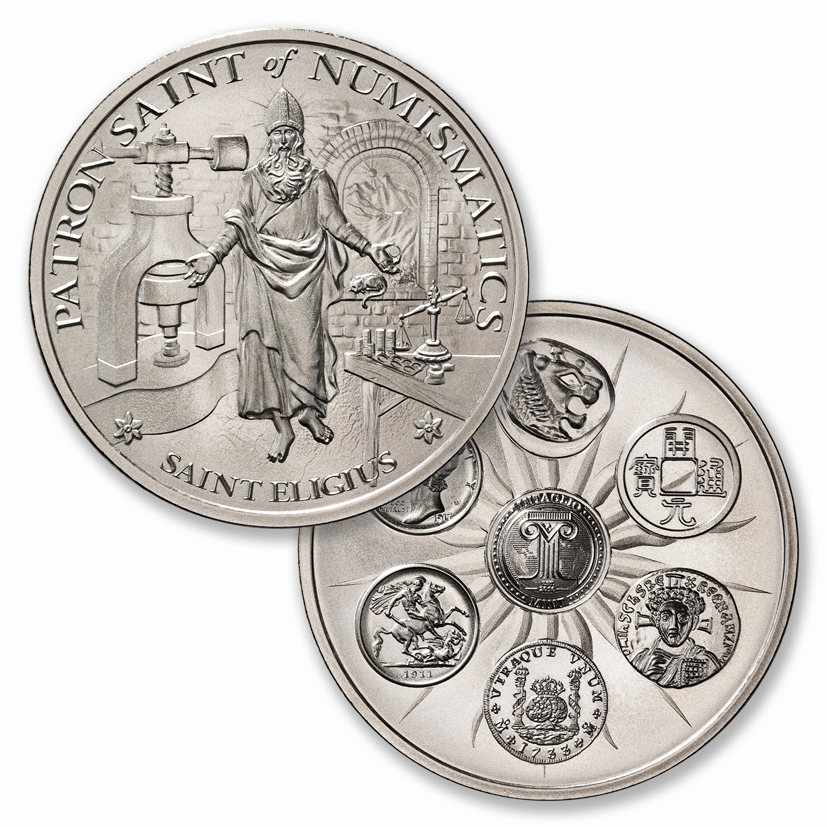 SAINT ELIGIUS - 2 TROY OUNCE - 50MM - LIMITED MINTAGE: 500 - Image 1