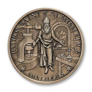 SAINT ELIGIUS - 2 TROY OUNCE - 50MM - LIMITED MINTAGE: 500 (ANTIQUED)