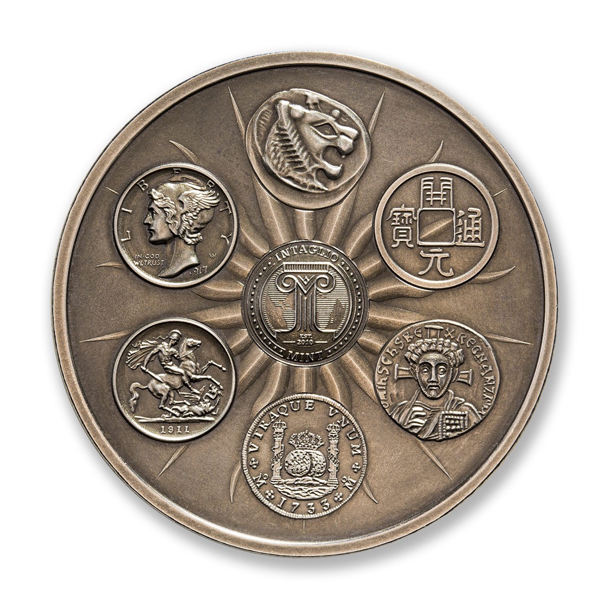 SAINT ELIGIUS - 2 TROY OUNCE - 50MM - LIMITED MINTAGE: 500 (ANTIQUED) - Image 3