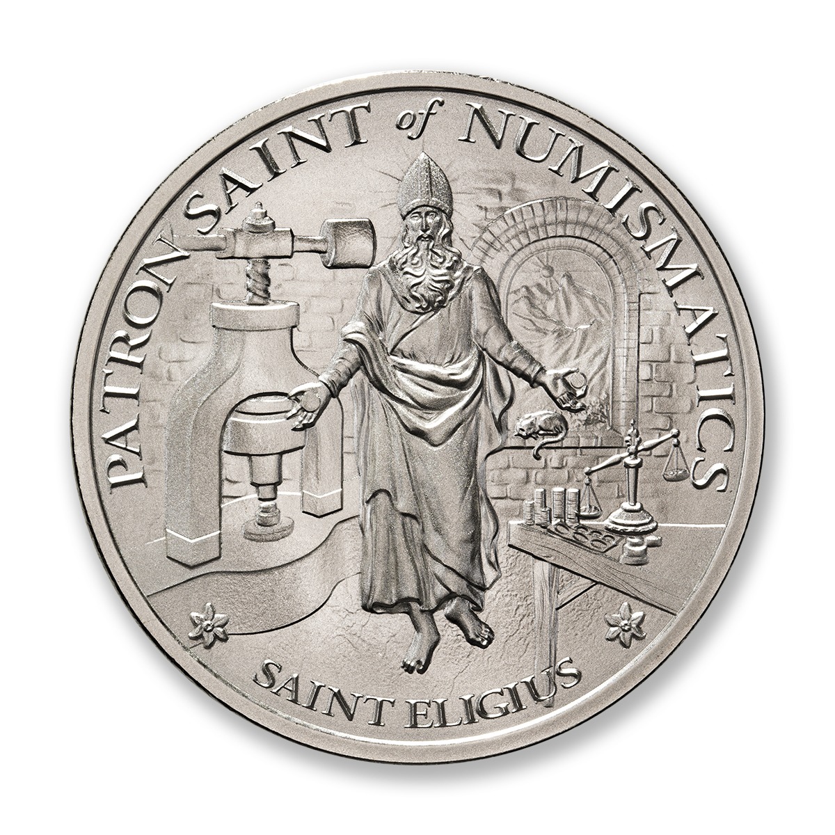 SAINT ELIGIUS - 2 TROY OUNCE - 50MM - LIMITED MINTAGE: 500 - Image 2