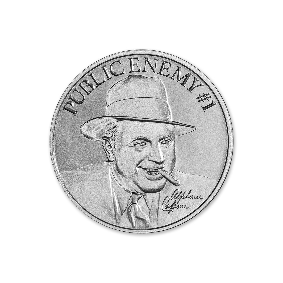 PUBLIC ENEMY #1 - ALPHONSE CAPONE -  2 TROY OUNCE - 39MM - Image 2