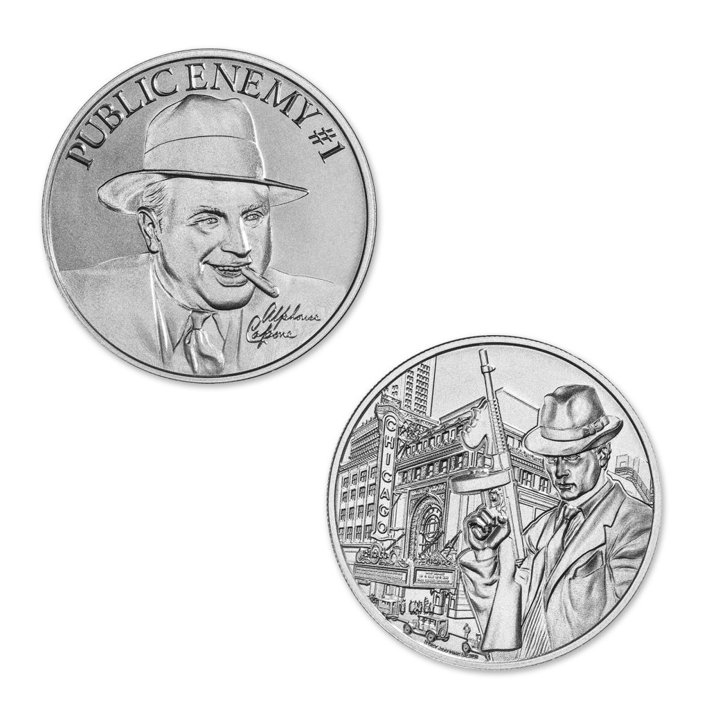 PUBLIC ENEMY #1 - ALPHONSE CAPONE - 2 TROY OUNCE - 39MM