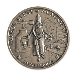 SAINT ELIGIUS - 5 TROY OUNCE - 50MM - LIMITED MINTAGE: 500 (ANTIQUED)