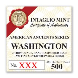 WASHINGTON - 3 TROY OUNCE - 42MM (ONLY 500 MINTED!)