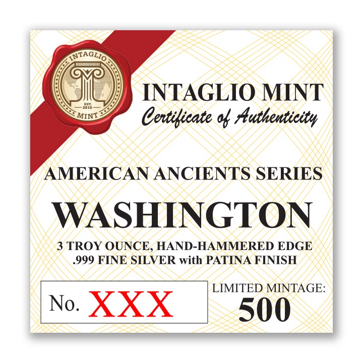 WASHINGTON - 3 TROY OUNCE - 42MM (ONLY 500 MINTED!) - Image 4