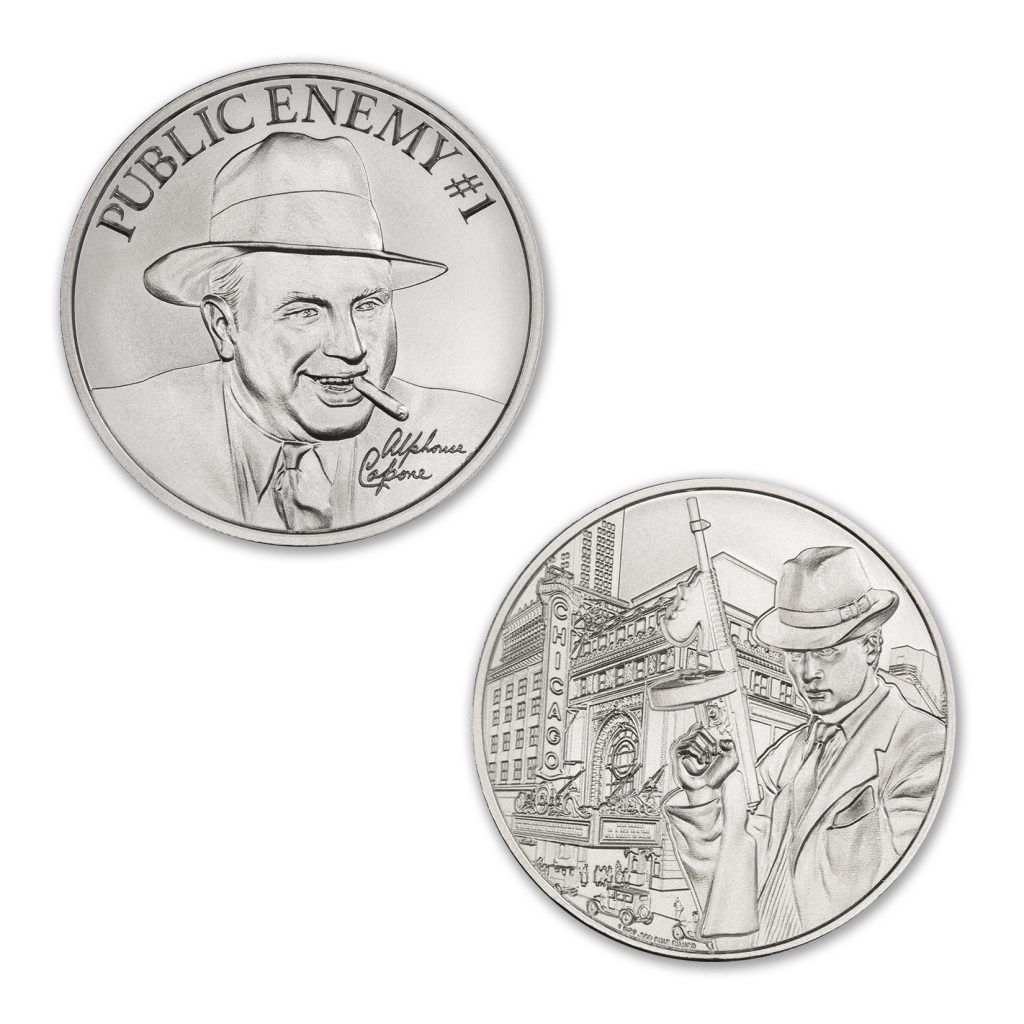 PUBLIC ENEMY #1 - ALPHONSE CAPONE - 1 TROY OUNCE - 39MM