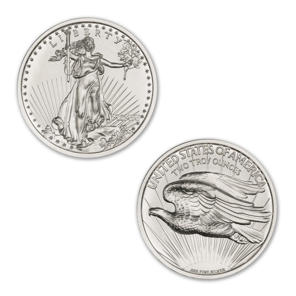 $20 SAINT-GAUDENS - HIGH RELIEF - 2 TROY OUNCE - 39MM