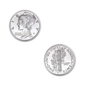 MERCURY DIME TRIBUTE - 1/2 TROY OUNCE - 30MM