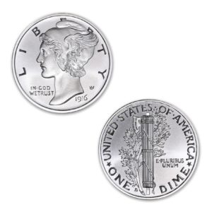 MERCURY DIME TRIBUTE - 1 TROY OUNCE - 39MM