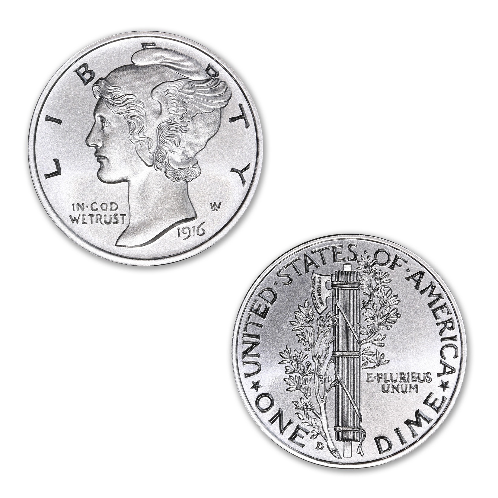 MERCURY DIME TRIBUTE - 1 TROY OUNCE - 39MM - Image 1