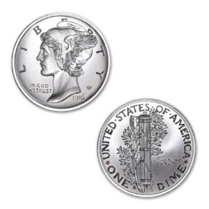 MERCURY DIME TRIBUTE - 2 TROY OUNCE - 39MM