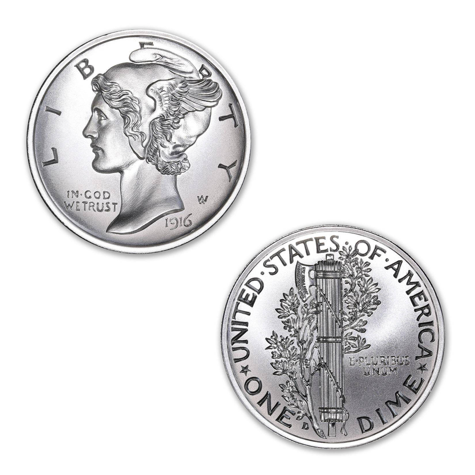MERCURY DIME TRIBUTE - 2 TROY OUNCE - 39MM - Image 1