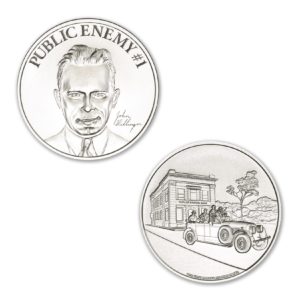 PUBLIC ENEMY #1 - JOHN DILLINGER -  2 TROY OUNCE - 39MM