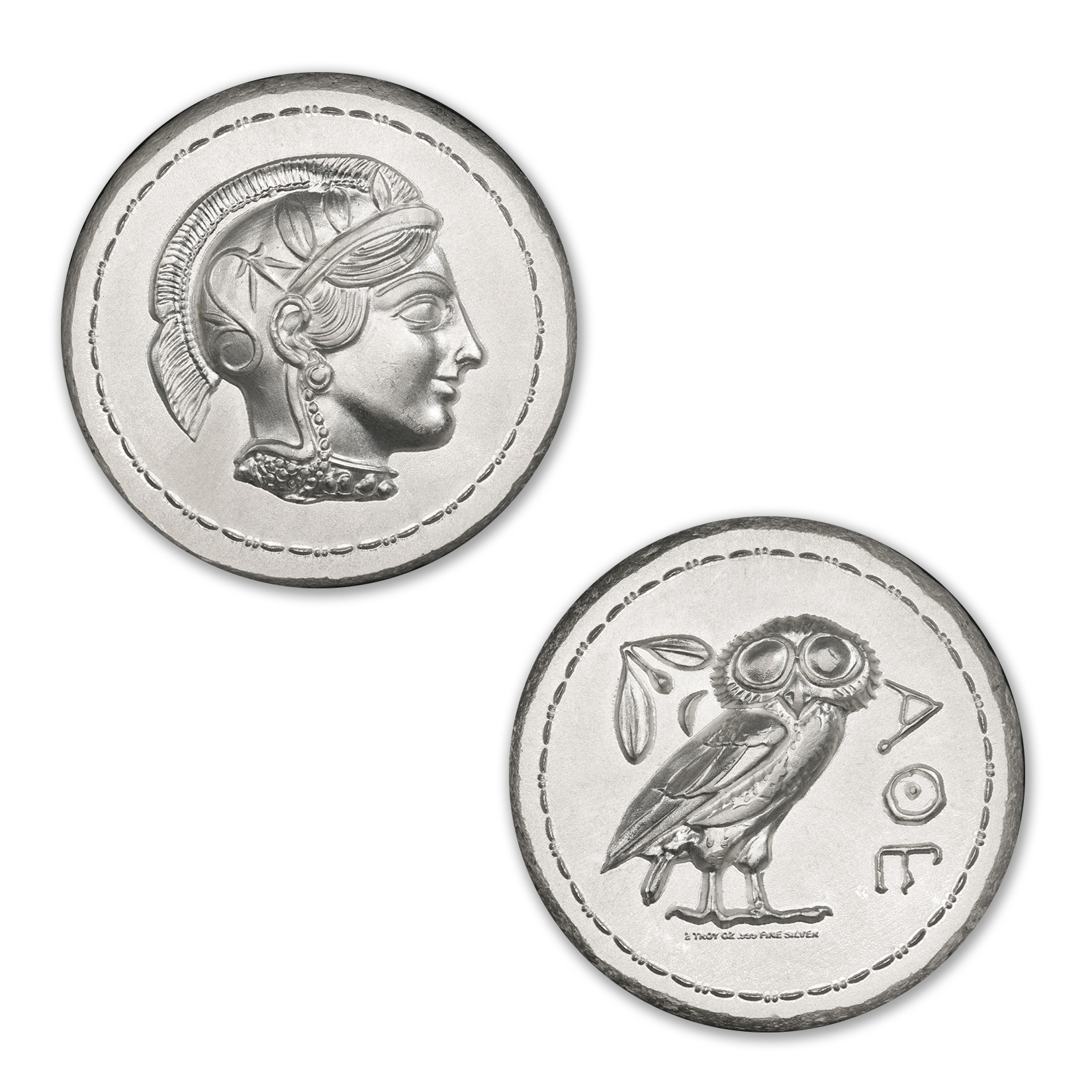 ATHENA AND OWL TETRADRACHM - UHR - 2 TROY OUNCE - 36MM - (LIMITED MINTAGE: 1,000) - Image 1