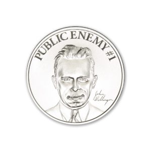 PUBLIC ENEMY #1 - JOHN DILLINGER -  2 TROY OUNCE - 39MM