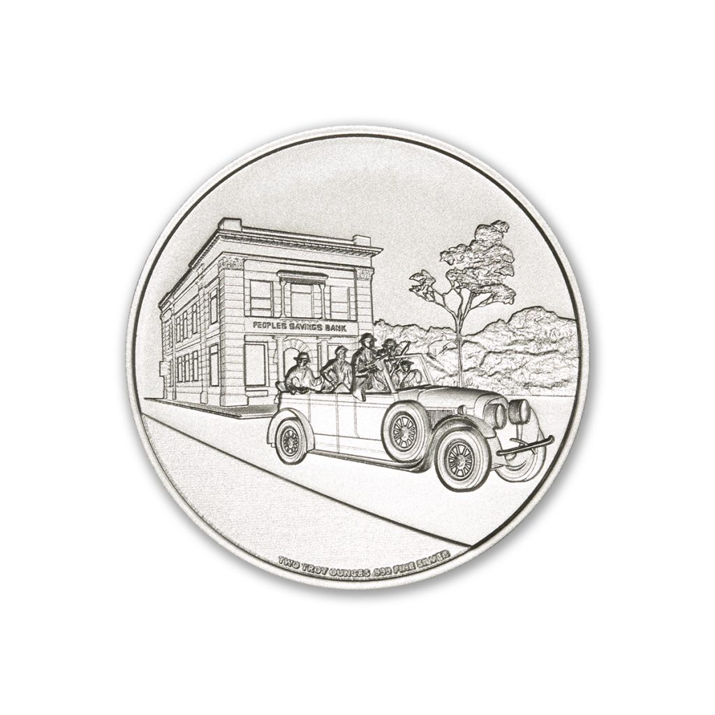 PUBLIC ENEMY #1 - JOHN DILLINGER - 2 TROY OUNCE - 39MM