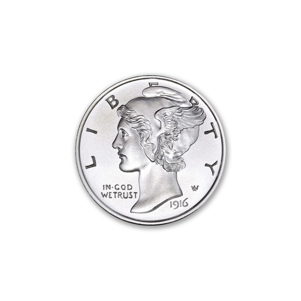 MERCURY DIME TRIBUTE - 1/2 TROY OUNCE - 30MM