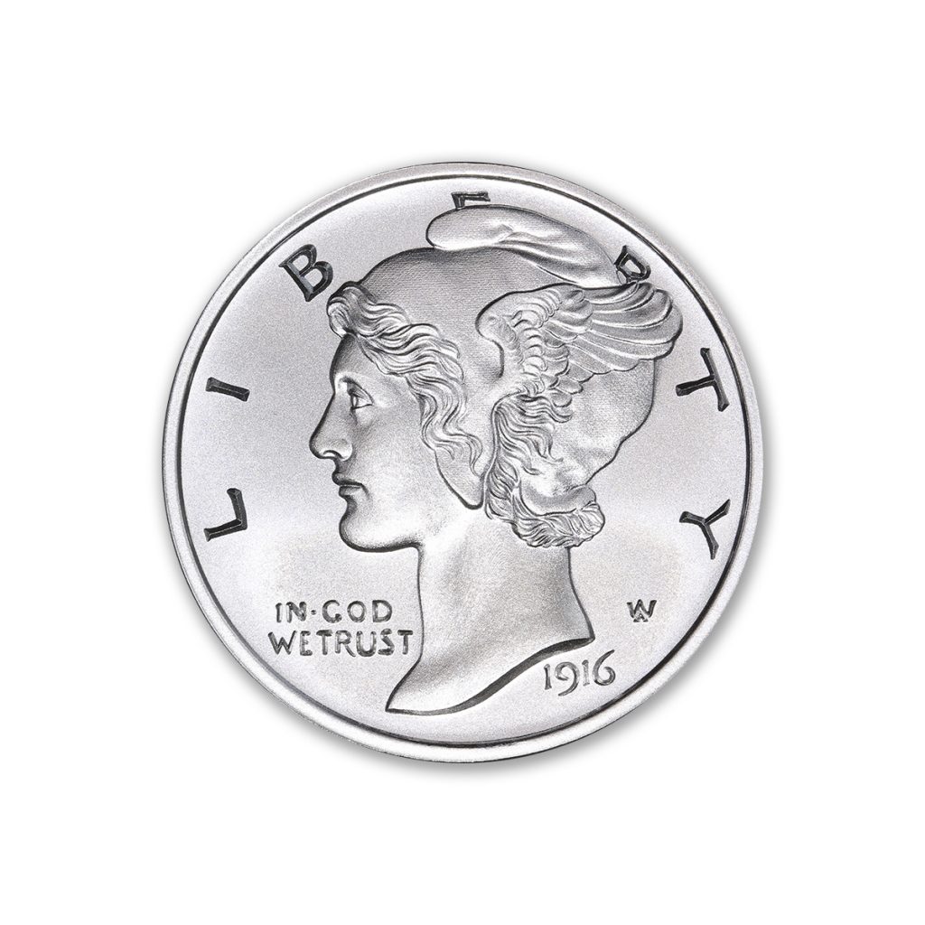 MERCURY DIME TRIBUTE - 1 TROY OUNCE - 39MM