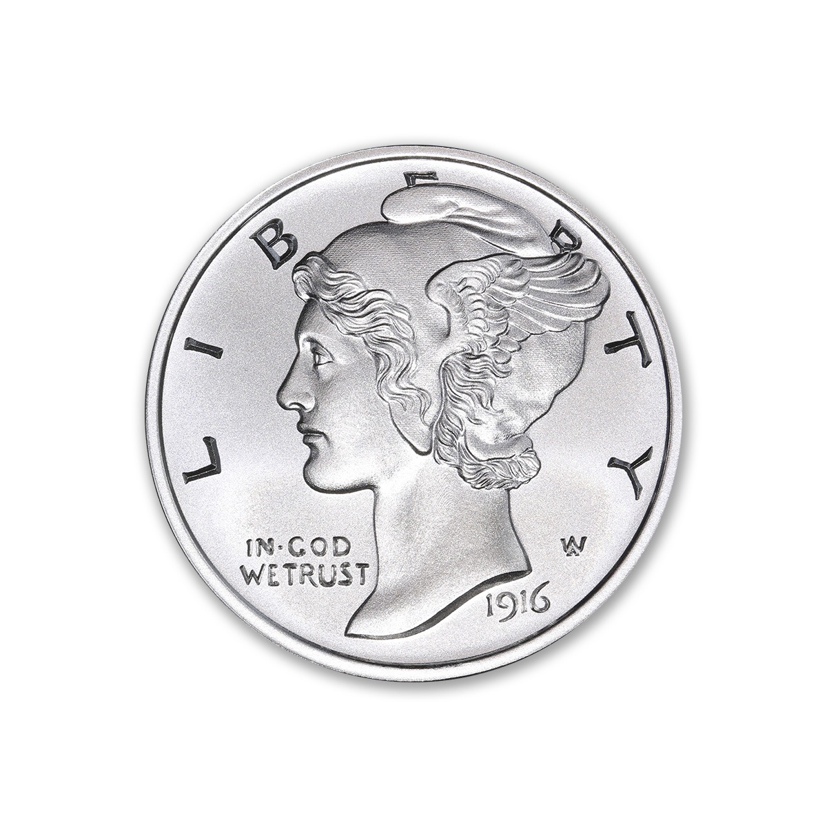 MERCURY DIME TRIBUTE - 1 TROY OUNCE - 39MM - Image 2
