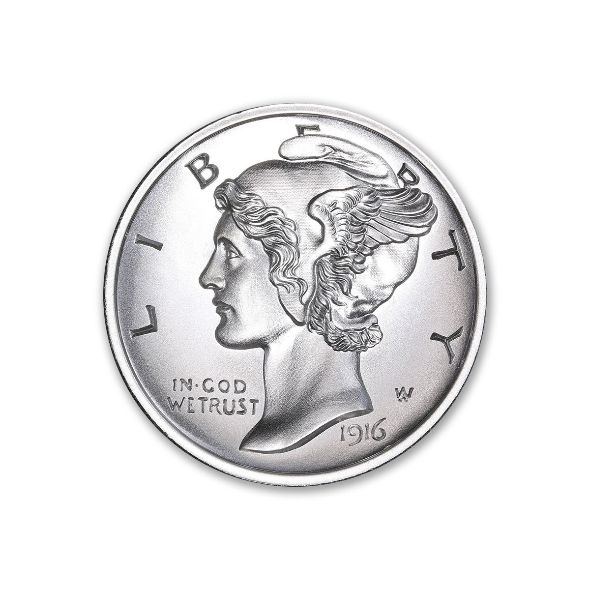 MERCURY DIME TRIBUTE - 2 TROY OUNCE - 39MM - Image 2