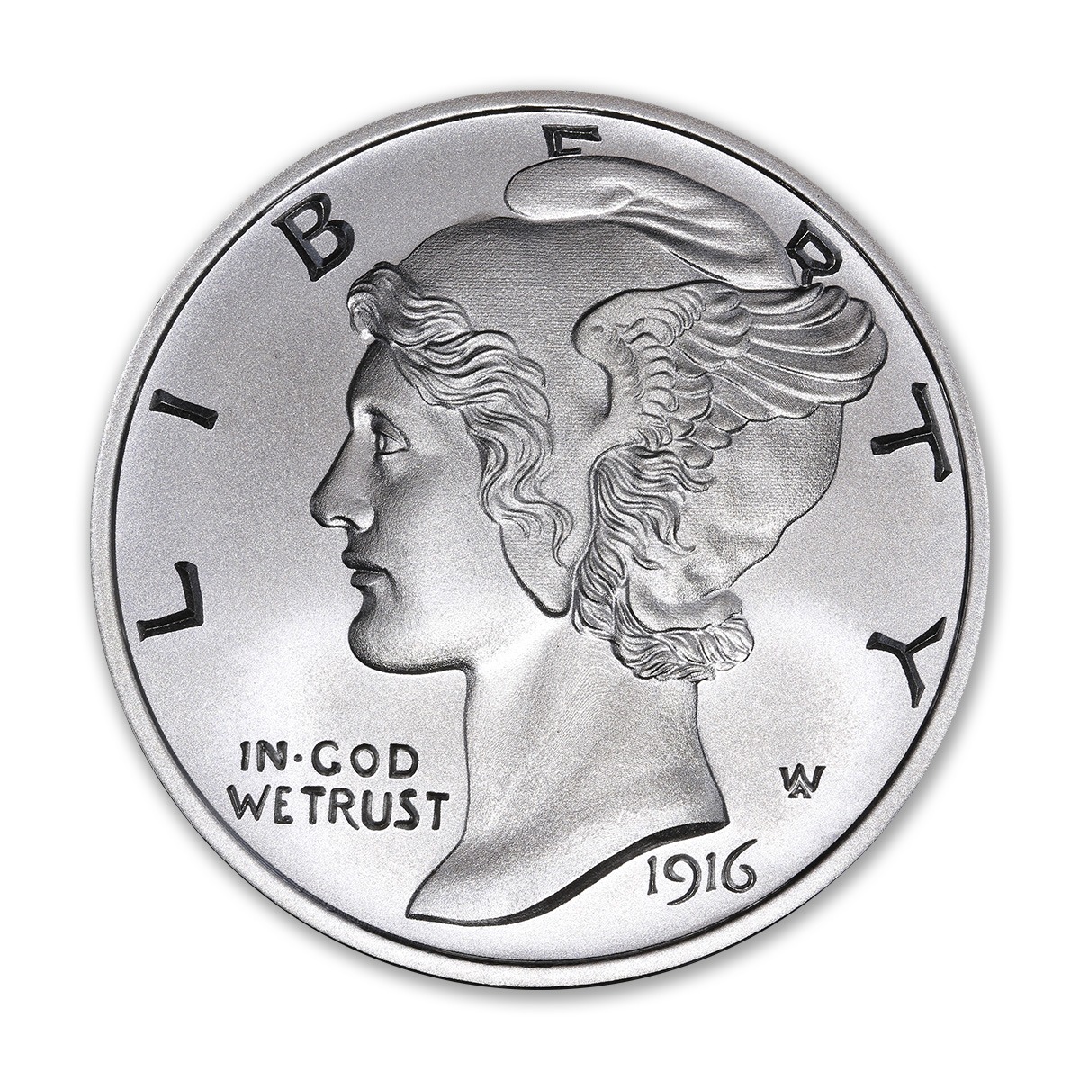 MERCURY DIME TRIBUTE - 2 TROY OUNCE - 50MM - Image 2