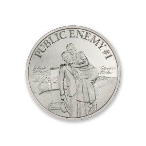 PUBLIC ENEMY #1 - BONNIE AND CLYDE - 2 TROY OUNCE - 39MM