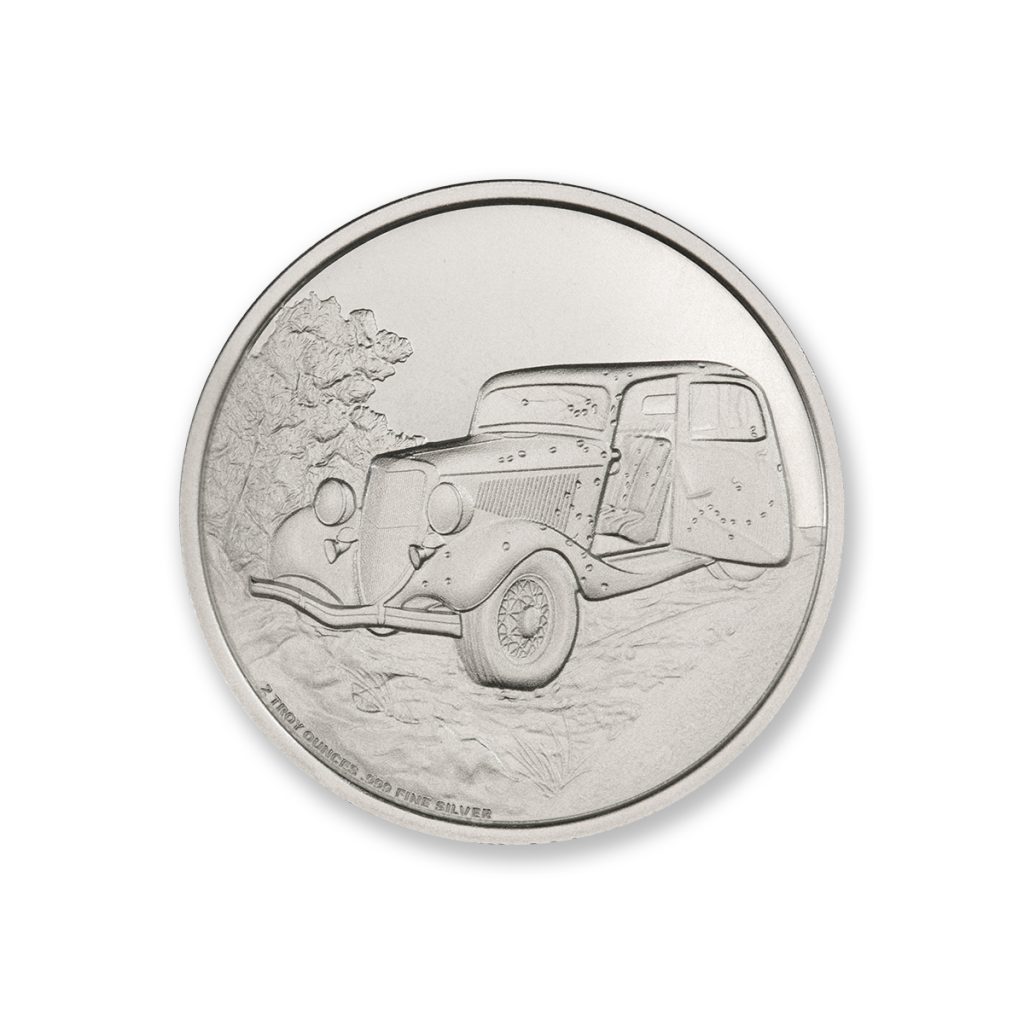 PUBLIC ENEMY #1 - BONNIE AND CLYDE - 2 TROY OUNCE - 39MM