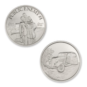 PUBLIC ENEMY #1 - BONNIE AND CLYDE - 2 TROY OUNCE - 39MM